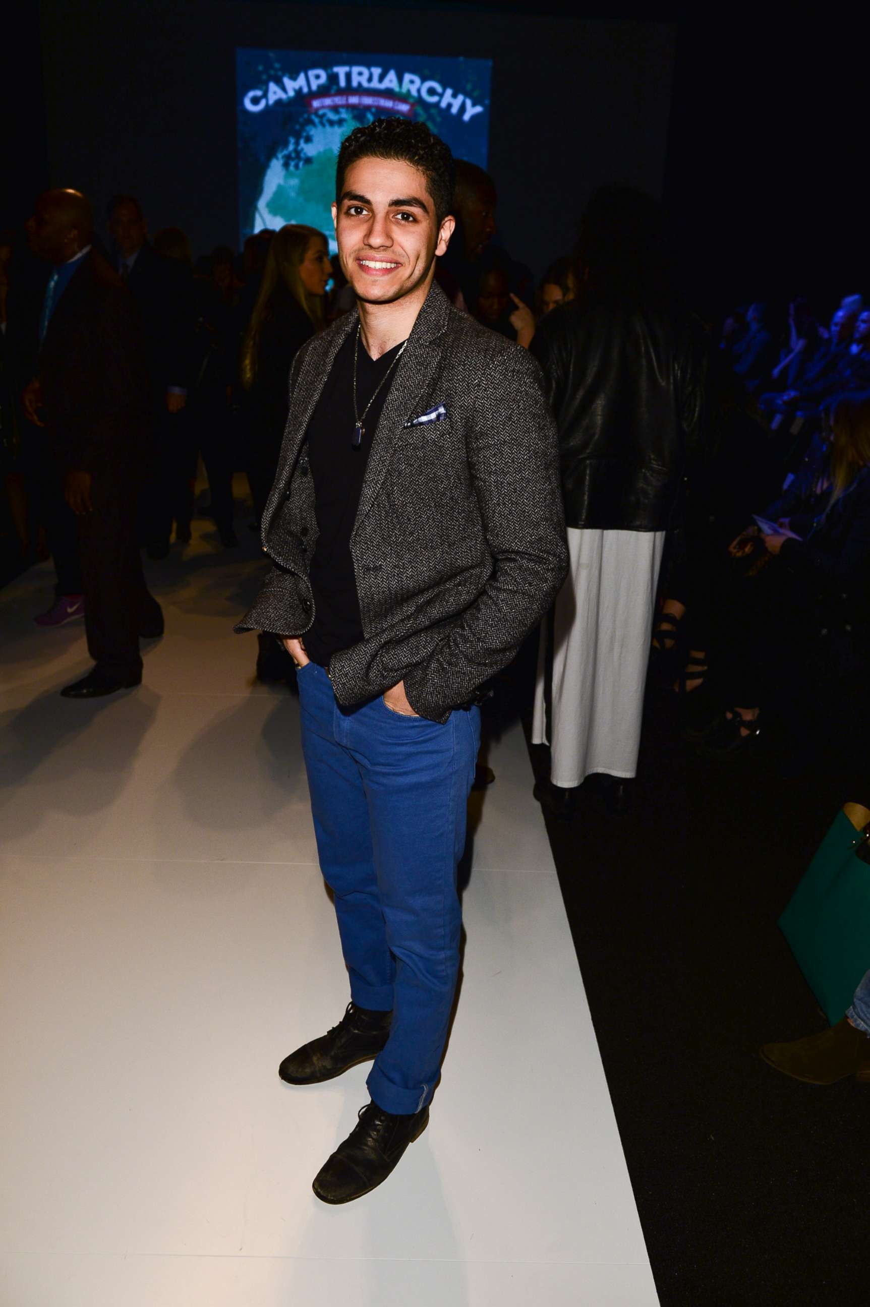 PHOTO: Mena Massoud attends World MasterCard Fashion Week Fall 2015 Collections Day 3 at David Pecaut Square, March 25, 2015 in Toronto, Canada. 