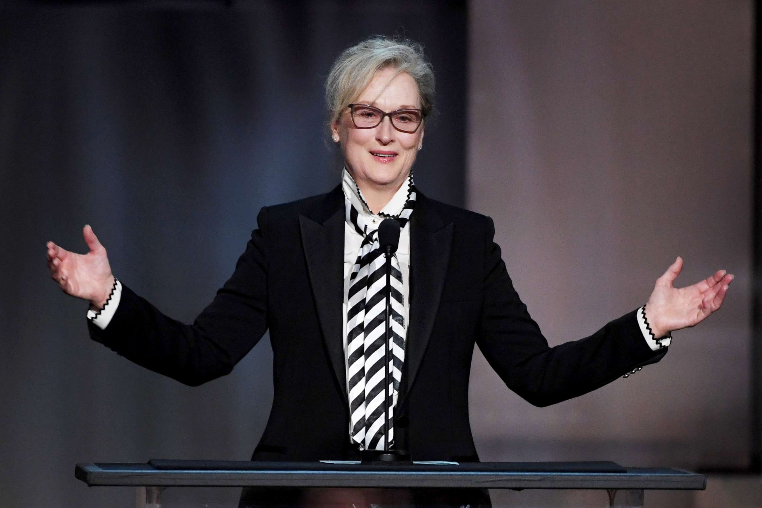 PHOTO: Meryl Streep speaks onstage during American Film Institute's 45th Life Achievement Award gala tribute to Diane Keaton at Dolby Theatre, June 8, 2017, in Hollywood, Calif.