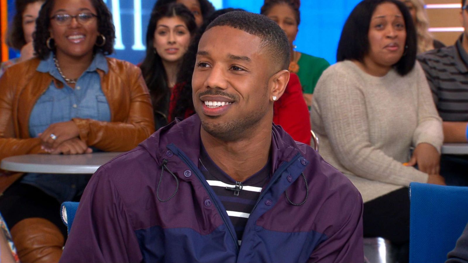 PHOTO: Michael B. Jordan speaks to "Good Morning America" about his upcoming film "Farenheit 451," May 7, 2018.