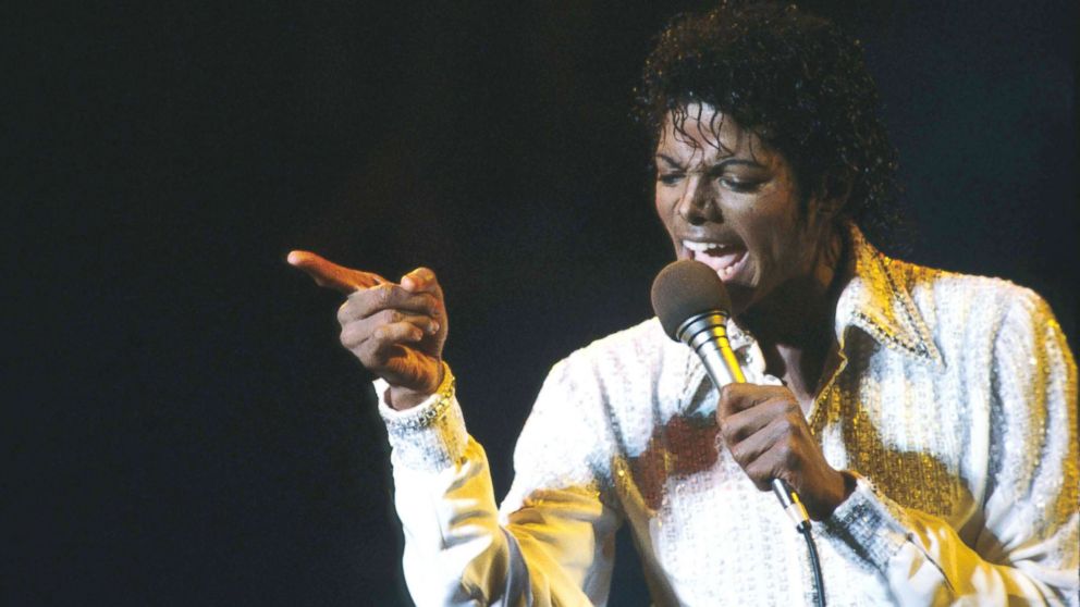Michael Jackson sings at a concert, Aug. 27, 1984, in Buffalo, N.Y. 