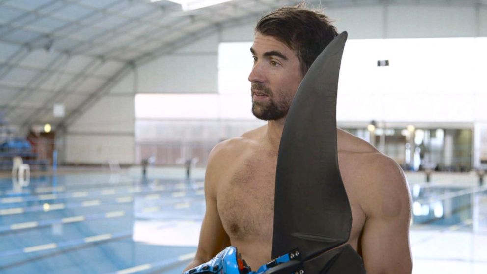 PHOTO: Michael Phelps trained with a monofin for his race against a great white shark for Discovery Channel's "Shark Week."