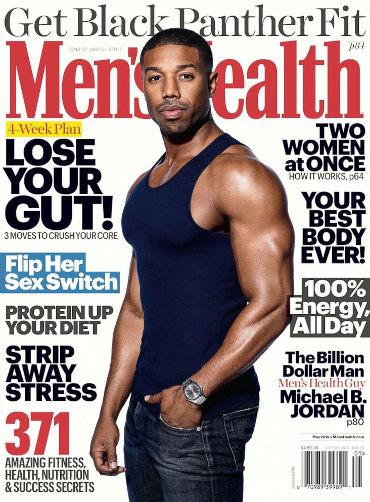 PHOTO: Michael B. Jordan on the cover of the May issue of Men's Health. 