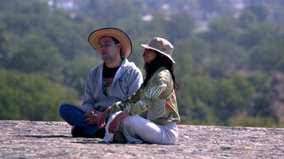 PHOTO: Actress Michelle Rodriguez embarked on a spiritual journey in Mexico with teacher Sergio Magana, left.