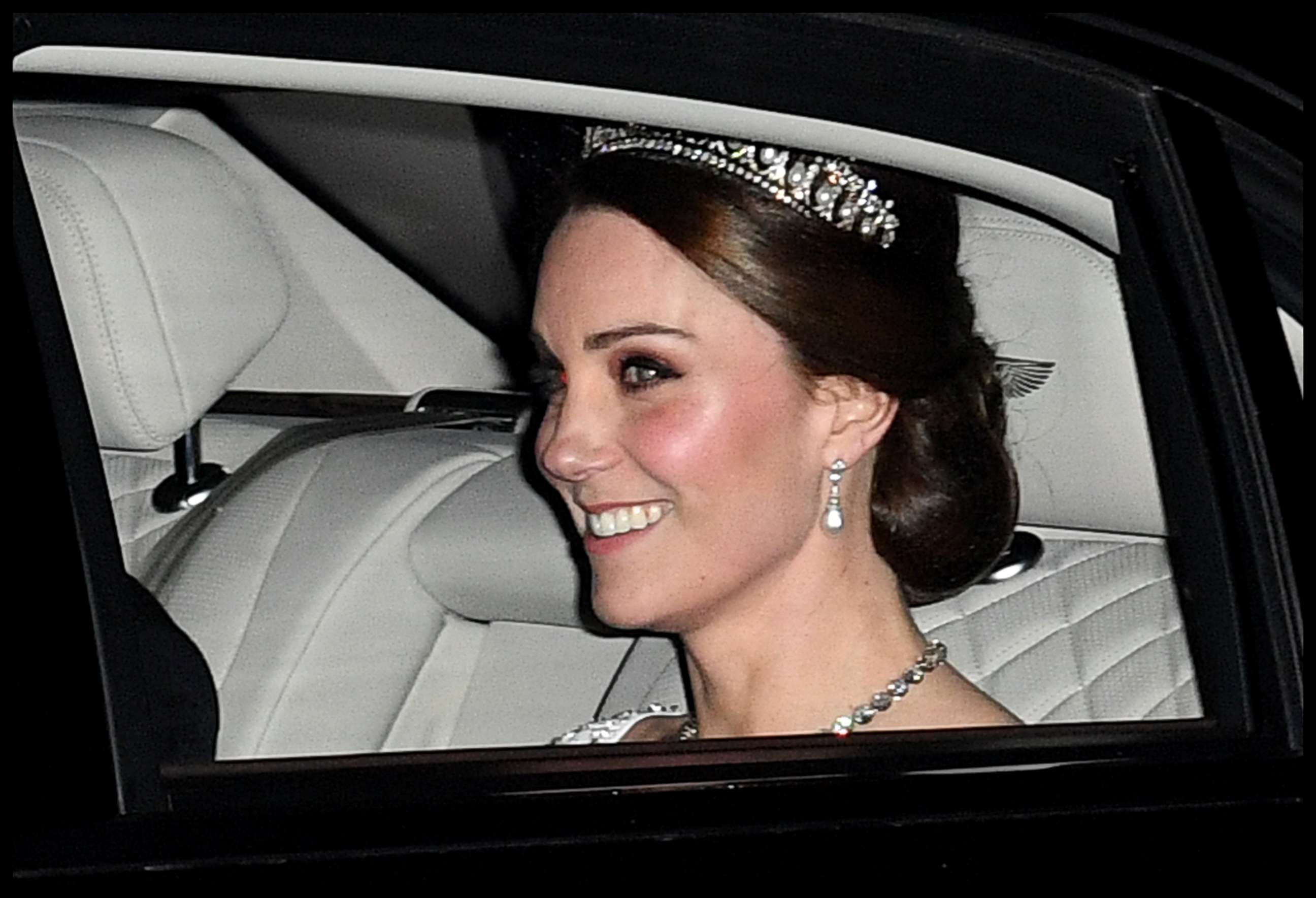 PHOTO: Kate Middleton leaves Kensington Palace to attend the Queen's Diplomatic Reception at Buckingham Palace in London, Dec. 5, 2017. 