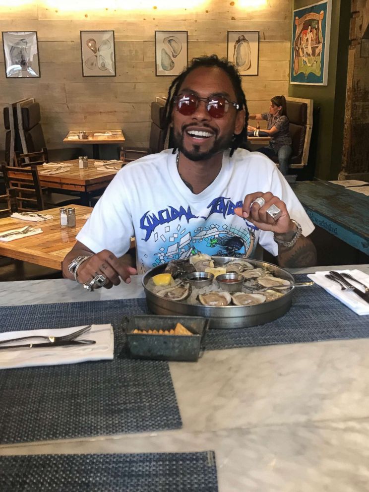 PHOTO: R&B super-star Miguel talked music with "GMA" over a plate of oysters at popular New Orleans restaurant Peche.