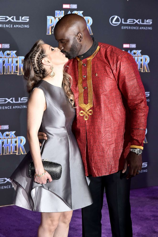 PHOTO: Iva Colter and Mike Colter attend the premiere of "Black Panther," Jan. 29, 2018, in Hollywood, Calif.