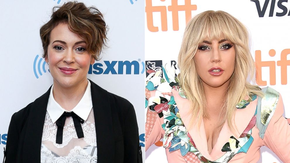 Alyssa Milano visits at SiriusXM Studio, June 20, 2016, in New York City | Lady Gaga attends the 'Gaga: Five Foot Two' premiere during the 2017 Toronto International Film Festival at Princess of Wales Theater, Sept. 8, 2017, in Toronto.