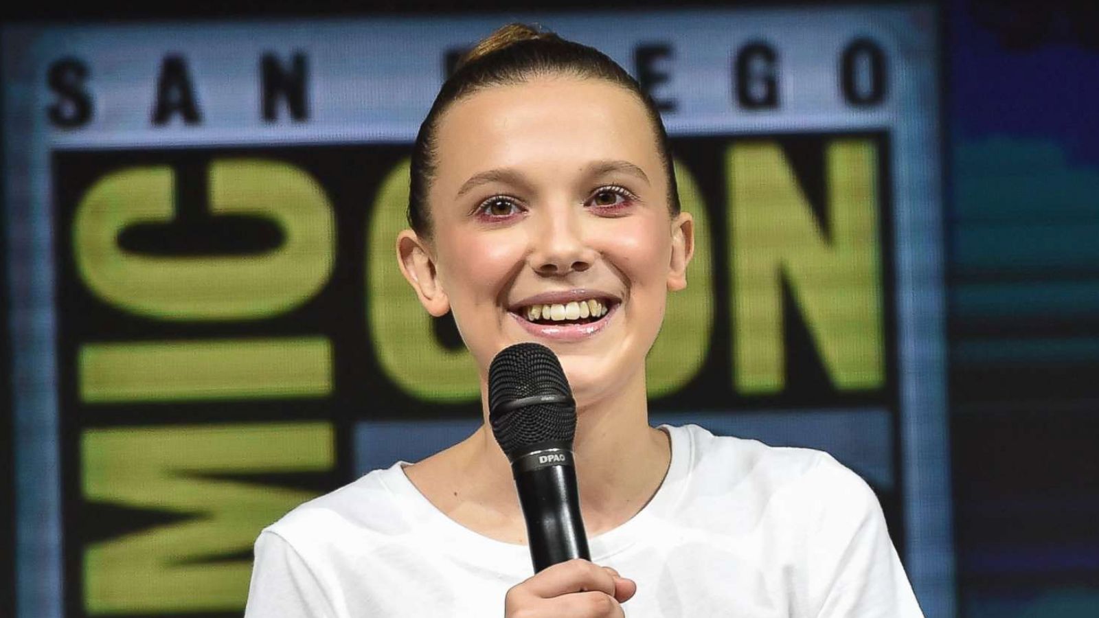 PHOTO: Actress Millie Bobby Brown participates in a panel for "Godzilla: King of the Monsters" during Comic Con in San Diego, July 21, 2018.