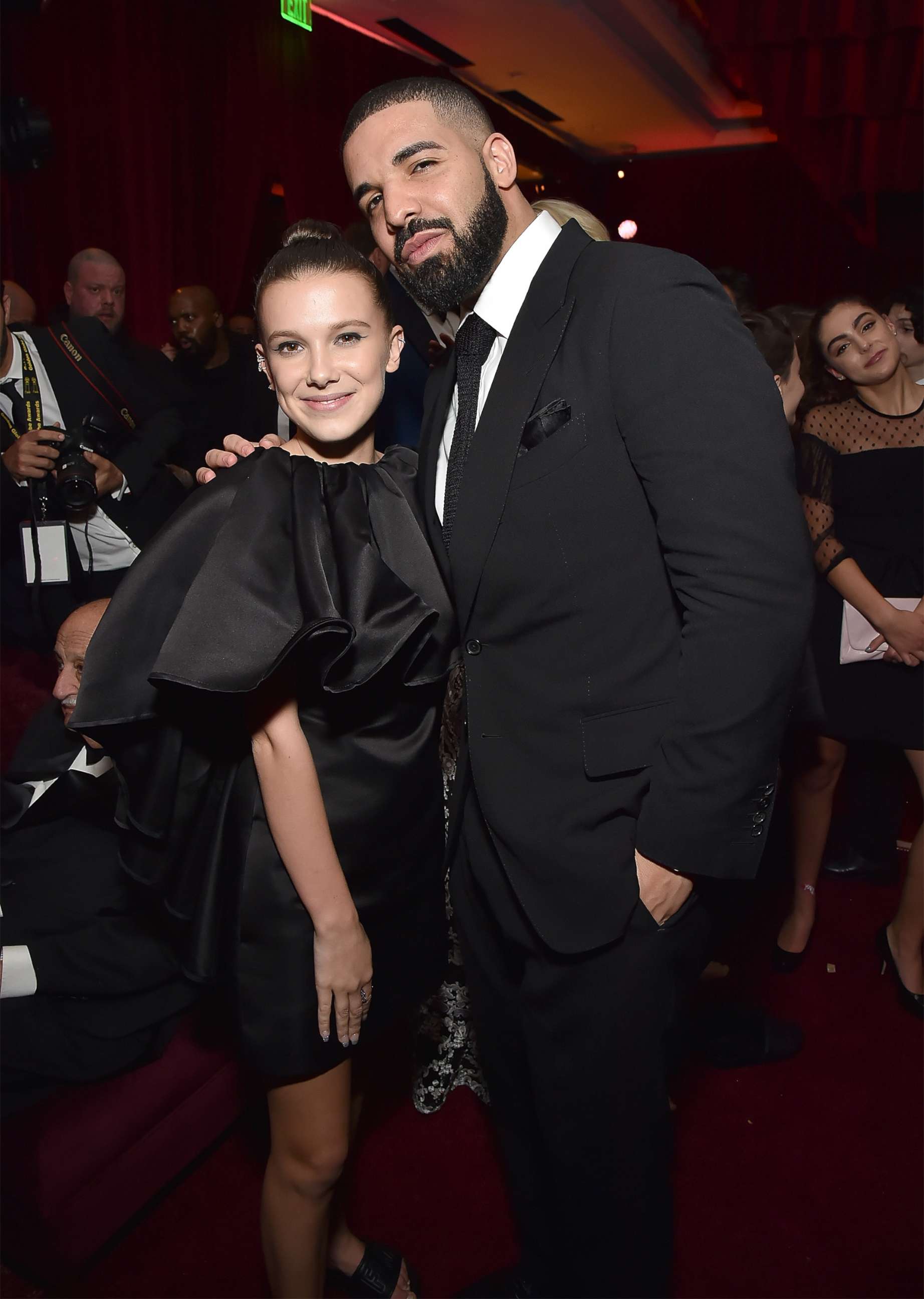 PHOTO: Millie Bobby Brown and Drake attend an event at the Waldorf Astoria Beverly Hills on Jan. 7, 2018 in Beverly Hills, Calif.