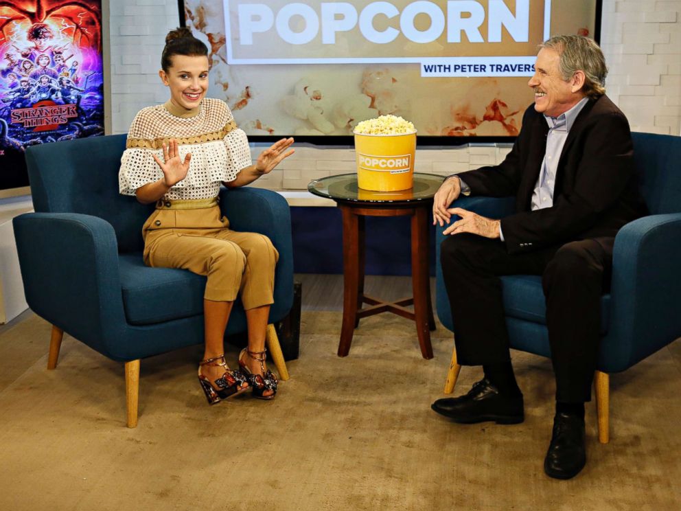 PHOTO: Millie Bobby Brown appears on Popcorn with Peter Travers at ABC News studios, Oct. 30, 2017, in New York City.