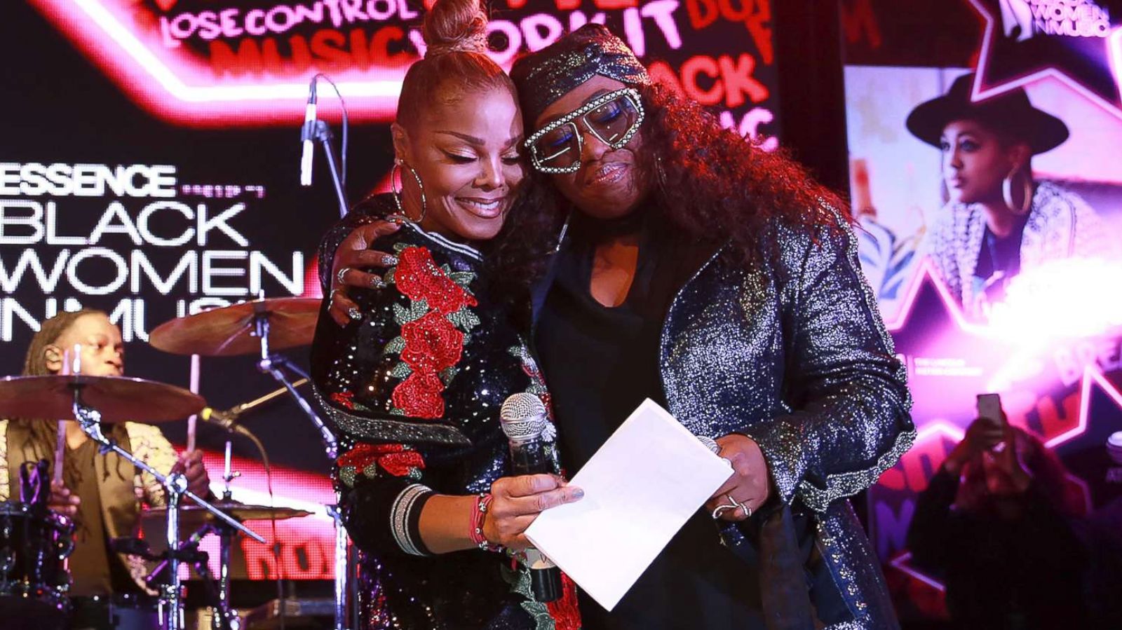 PHOTO: Singers Janet Jackson and Missy Elliott attend the ninth annual Essence Black Women in Music event at the Highline Ballroom, Jan. 25, 2018, in New York.