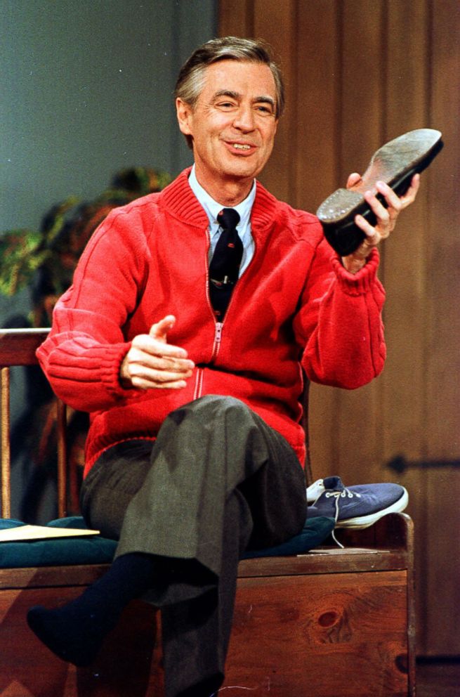 PHOTO: Fred Rogers, star of his PBS show "Mister Rogers' Neighborhood" rehearses during a taping in Pittsburgh, Pa., June 28, 1989. 