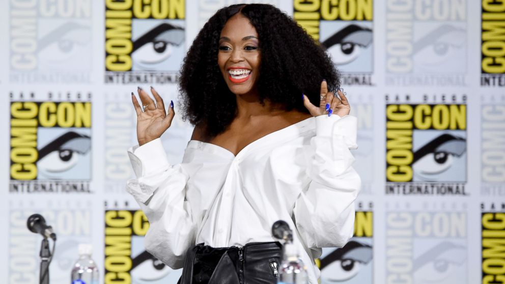 Nafessa Williams attends the "Black Lightning" special video presentation and Q+A  on July 22, 2017 in San Diego.