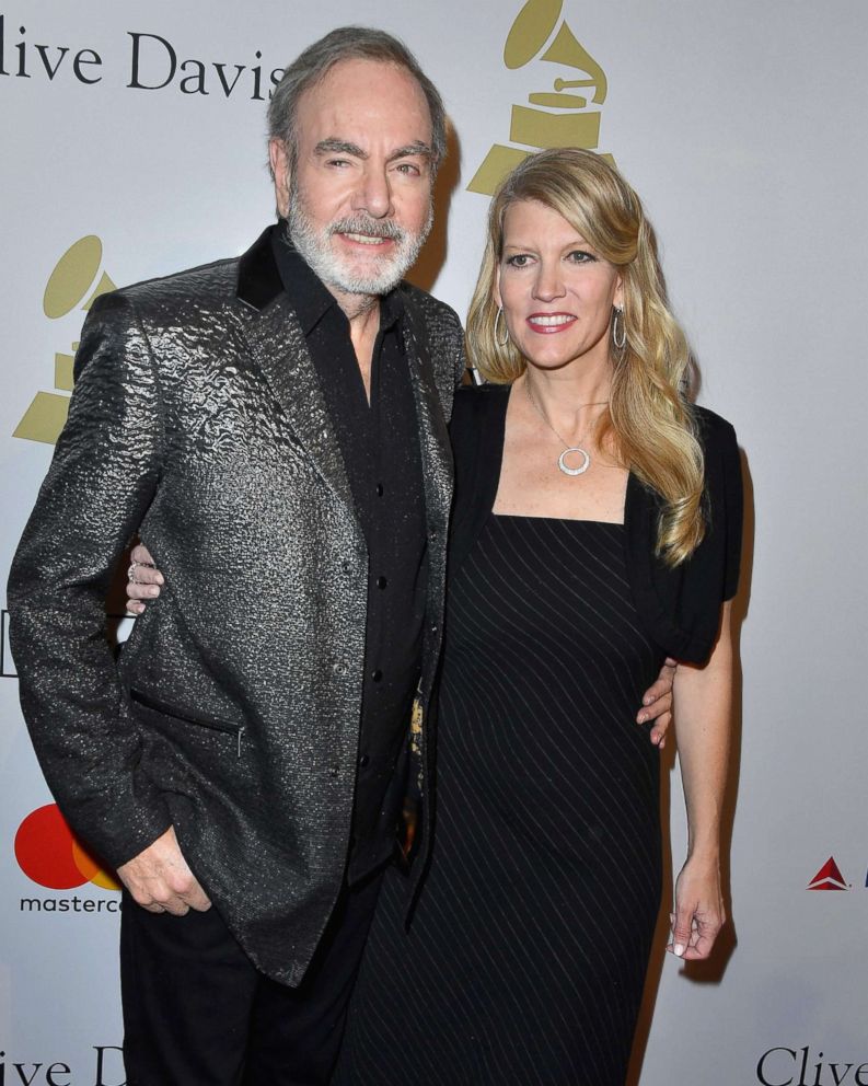 PHOTO: Singer-songwriter Neil Diamond with his wife, Katie McNeil, attend a pre-Grammy event at The Beverly Hilton, Feb. 11, 2017 in Los Angeles, Calif.