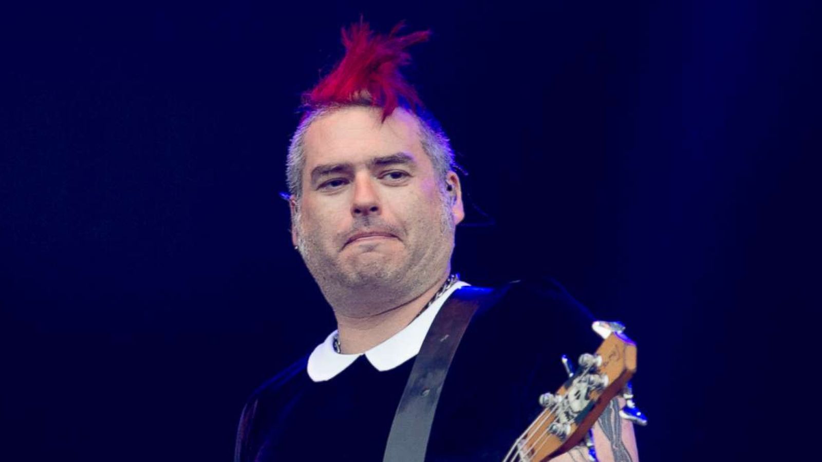 PHOTO: In this file photo, Aaron "El Hefe" Abeyta and "Fat" Mike Burkett of NOFX perform onstage on Day 2 of Download Festival 2016 at Donnington Park, June 11, 2016, in Donnington, England.