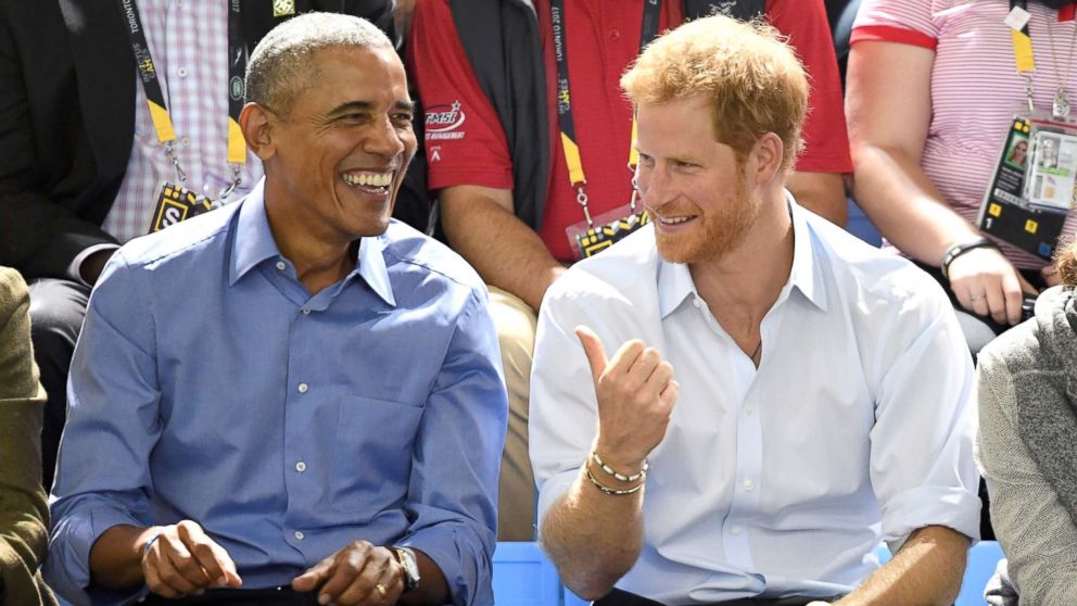 PHOTO: Barack Obama and Prince Harry attend the Basketball on day 7 of the Invictus Games Toronto 2017 at the Pan Am Sports Centre, Sept. 29, 2017, in Toronto.