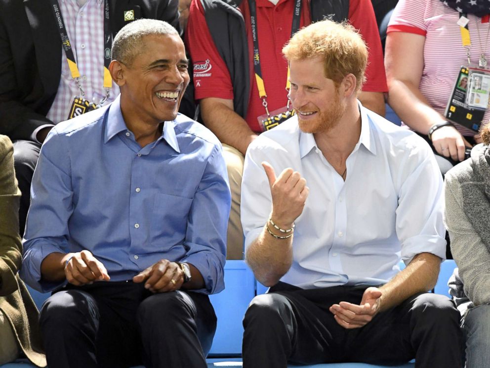 PHOTO: Barack Obama and Prince Harry attend the Basketball on day 7 of the Invictus Games Toronto 2017 at the Pan Am Sports Centre, Sept. 29, 2017, in Toronto.