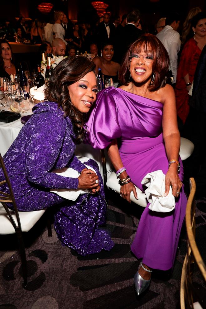 PHOTO: Oprah Winfrey and Gayle King at the 81st Annual Golden Globe Awards, airing live from the Beverly Hilton in Beverly Hills, Jan. 7, 2024.