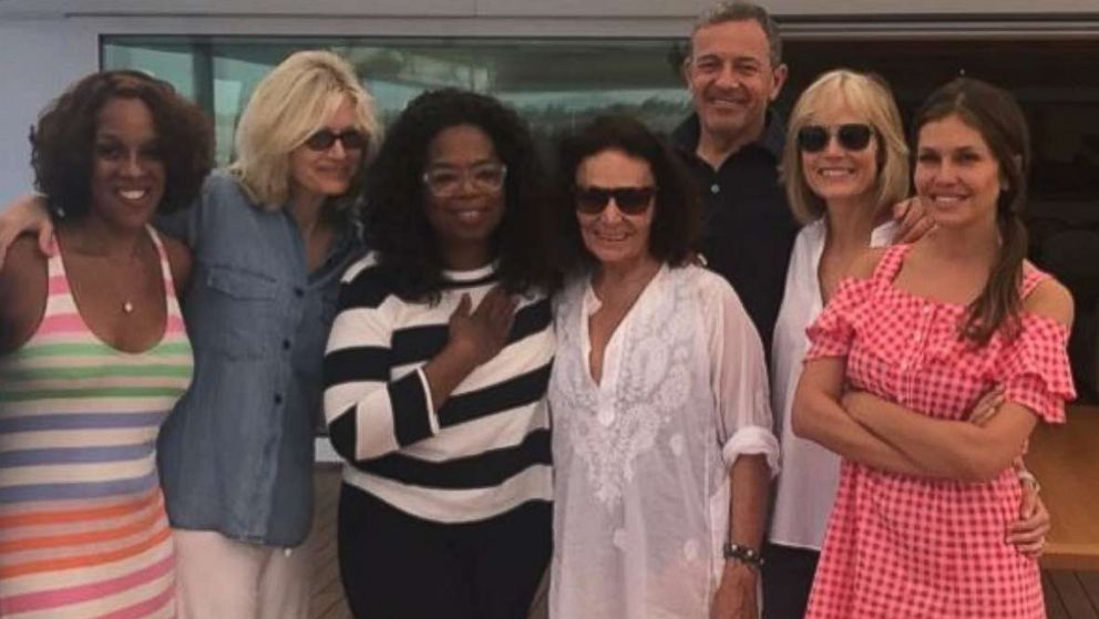 David Geffen shared this photo on his Instagram account with the caption, "Bob, Willow, Gayle, Oprah, Diane, Dasha, DVF. A great week in Sicily."