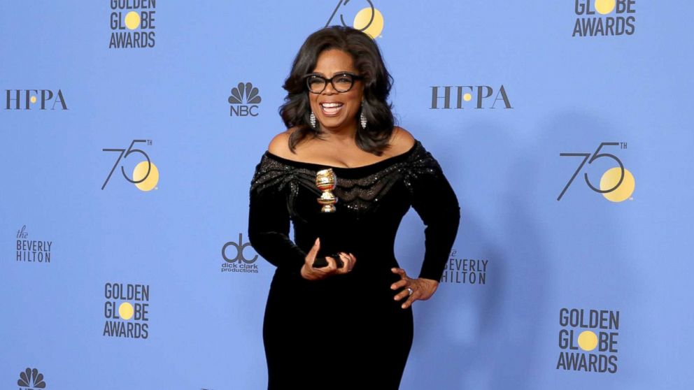 Oprah Winfrey accepts the Cecil B. Demille award at the 75th annual Golden Globe awards, Jan. 7, 2018, in Beverly Hills, Calif.