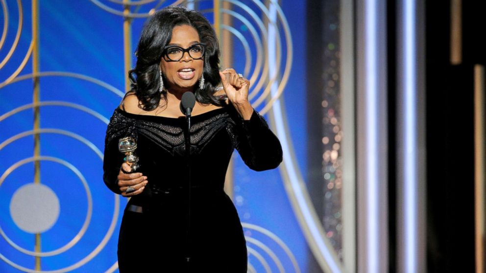 Oprah Winfrey speaks after accepting the Cecil B. Demille Award at the 75th Golden Globe Awards in Beverly Hills, Calif., January 7, 2018.              