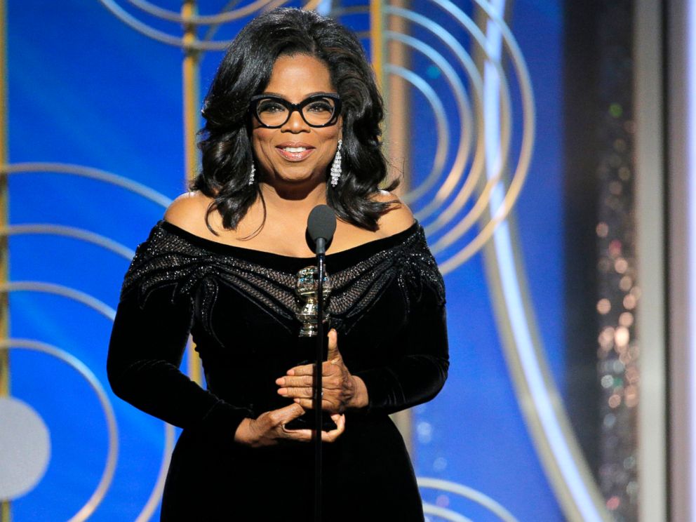 PHOTO: Oprah Winfrey accepts the Cecil B. DeMille Award at the 75th Annual Golden Globe Awards,  Jan. 7, 2018, in Beverly Hills, Calif. 