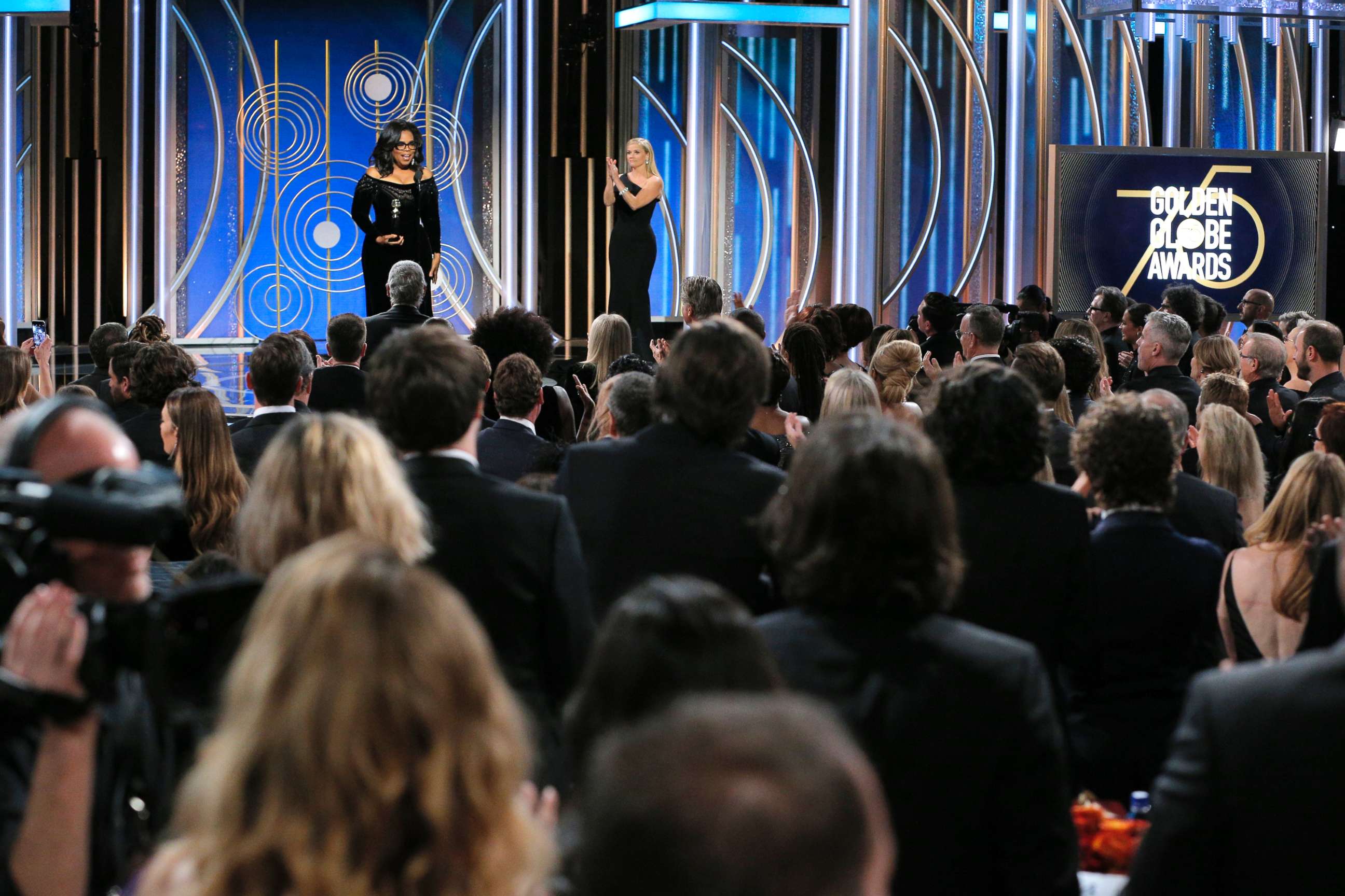 PHOTO: Oprah Winfrey accepts the 2018 Cecil B. DeMille Award during the 75th Annual Golden Globe Awards at The Beverly Hilton Hotel, Jan. 7, 2018, in Beverly Hills, Calif.