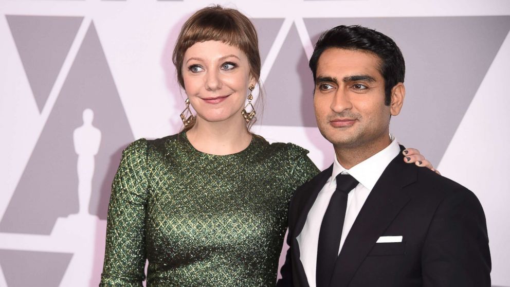 PHOTO: Emily V. Gordon (L) and Kumail Nanjiani, nominated for original screenplay for "The Big Sick," arrive for the Annual Academy Awards Nominee Luncheon at the Beverly Hilton Hotel in Beverly Hills, Calif., Feb. 5, 2018.