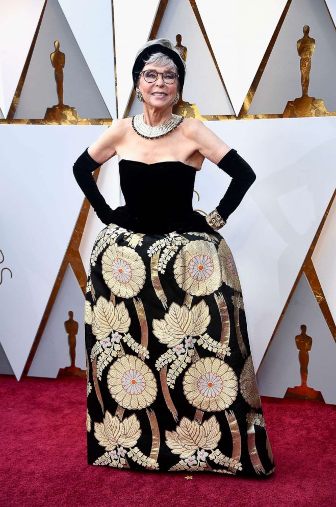 PHOTO: Rita Moreno arrives on the red carpet for the Oscars, March 4, 2018 in Hollywood, Calif. 