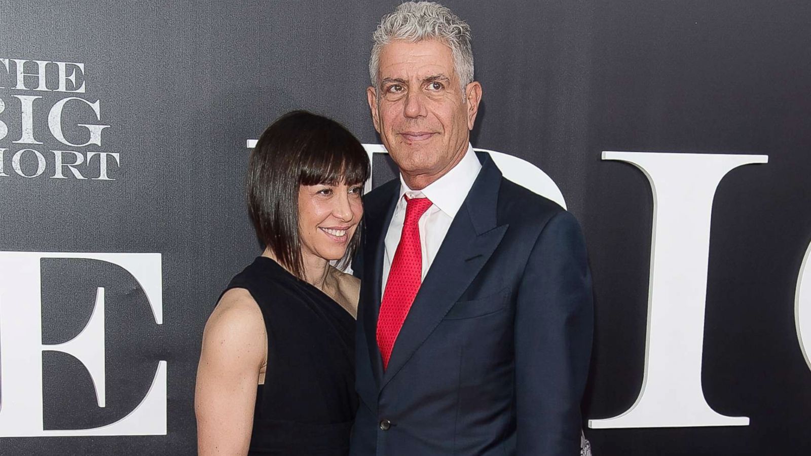 PHOTO: Ottavia Busia and chef Anthony Bourdain attend "The Big Short" New York premiere at Ziegfeld Theater, Nov. 23, 2015, in New York.