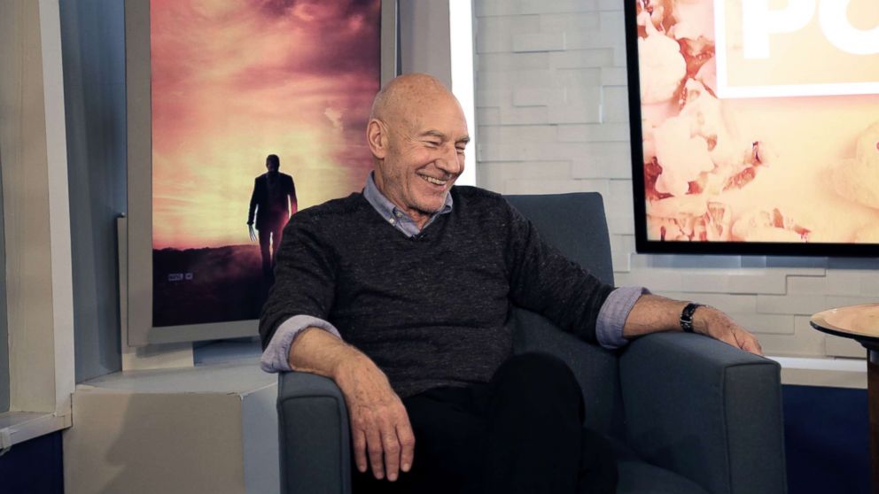 PHOTO: Patrick Stewart appears on "Popcorn with Peter Travers" at ABC News studios, July 17, 2017, in New York City.