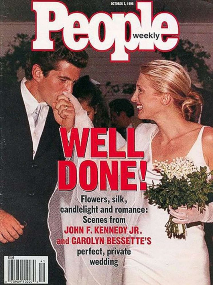 PHOTO: John F. Kennedy Jr. and Carolyn Bessette's wedding is pictured on the front page of People magazine in October 1996.