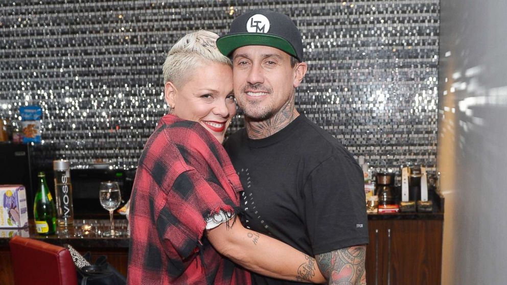 PHOTO: Recording artist Pink and Carey Hart attend a surprise event in support of Carey Hart's Good Ride Rally,  Oct. 5, 2017 in Las Vegas.