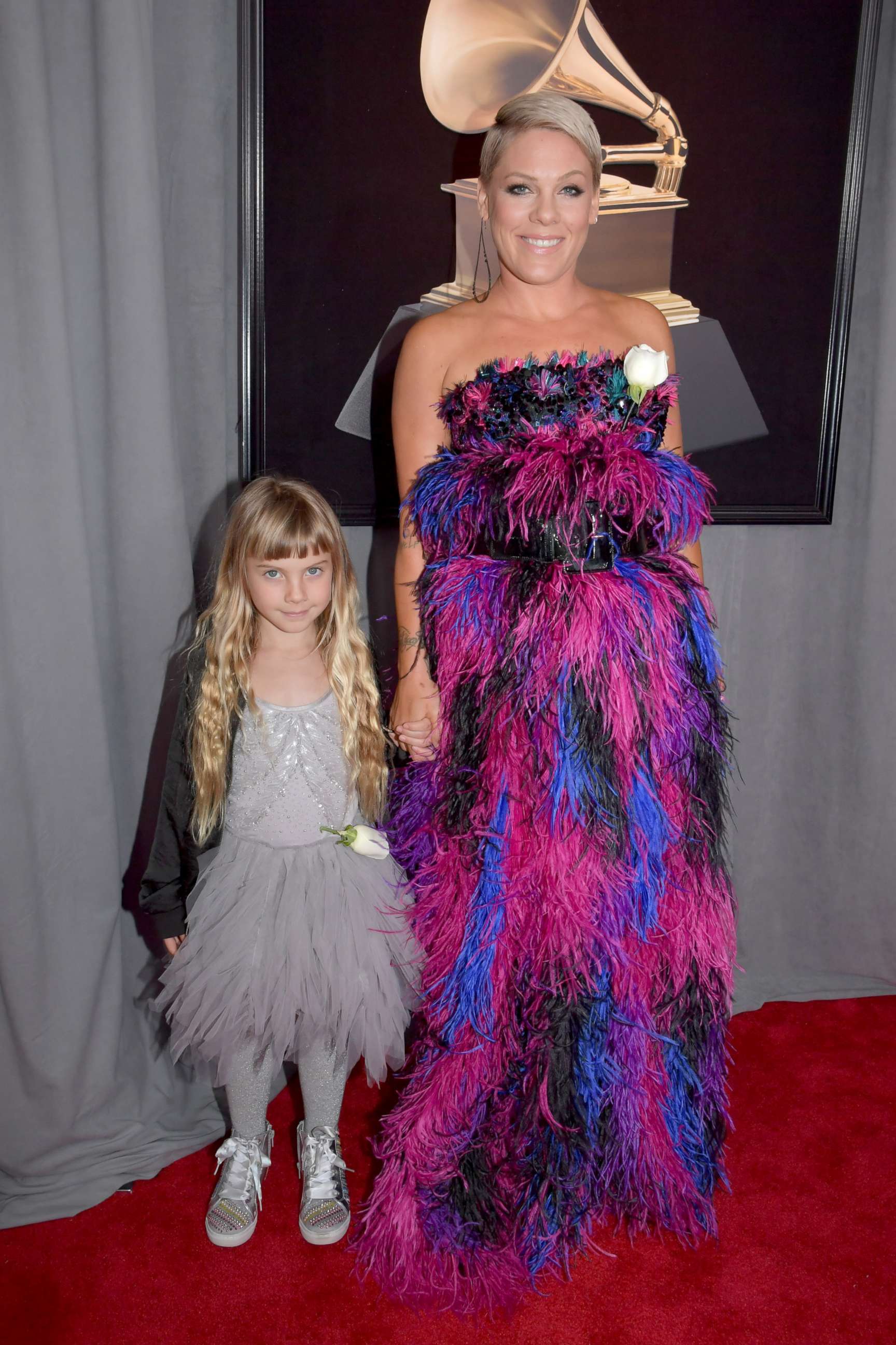 PHOTO: Pink and her daughter Willow Hart attend the 60th annual GrammyAwards at Madison Square Garden, Jan. 28, 2018, in New York City.