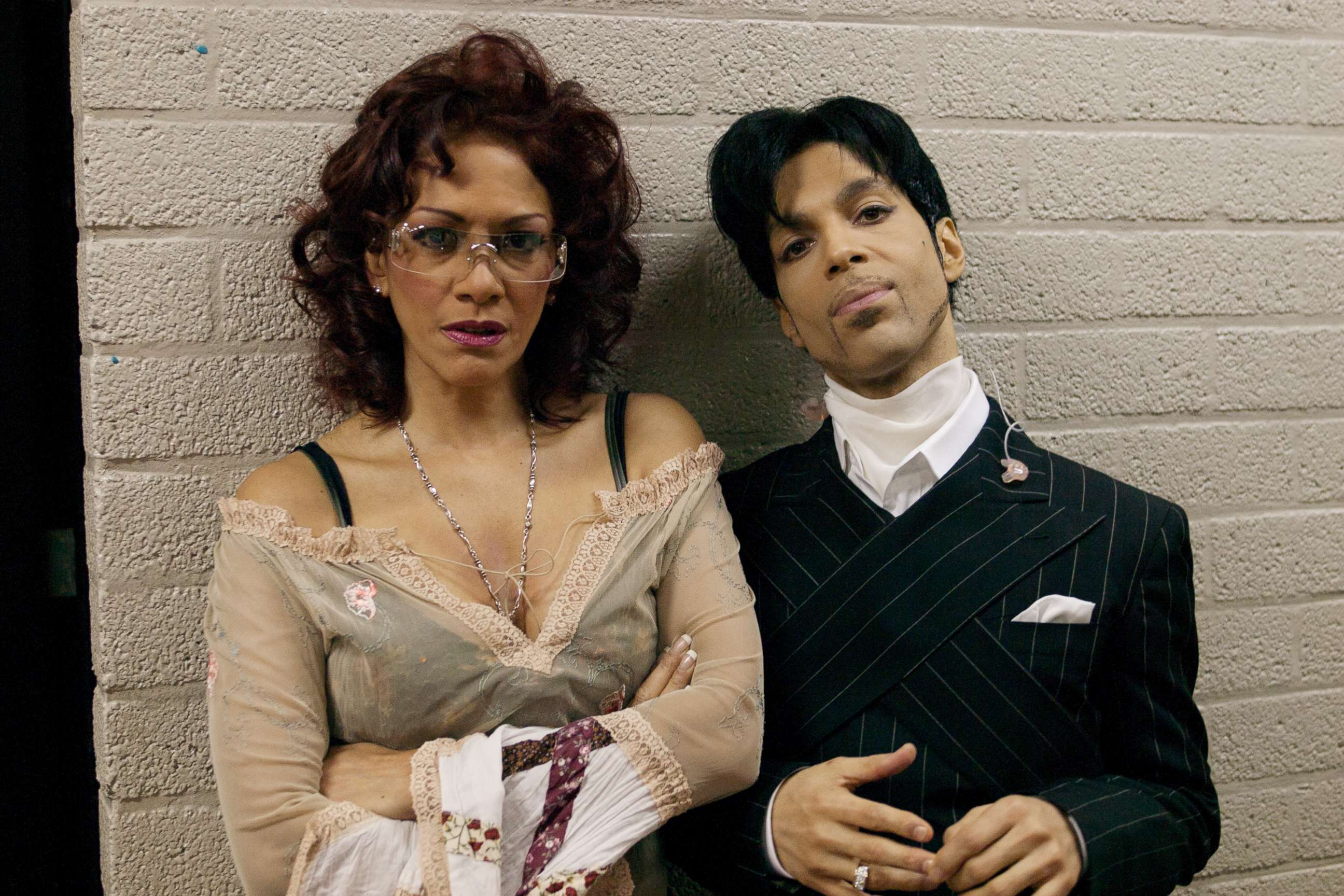 PHOTO:  Prince and Sheila E are photographed backstage on Prince's "One Nite Alone Tour" in 2002.