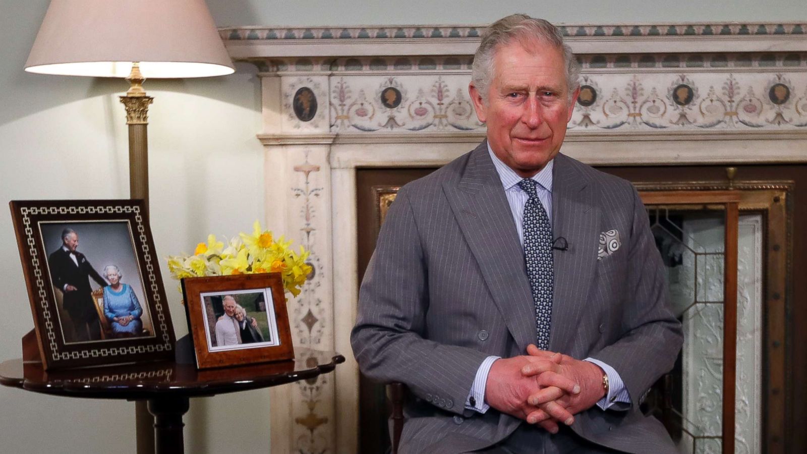 PHOTO: Britain's Prince Charles delivers his Easter message on March 15, 2018 at the Clarence House in London.