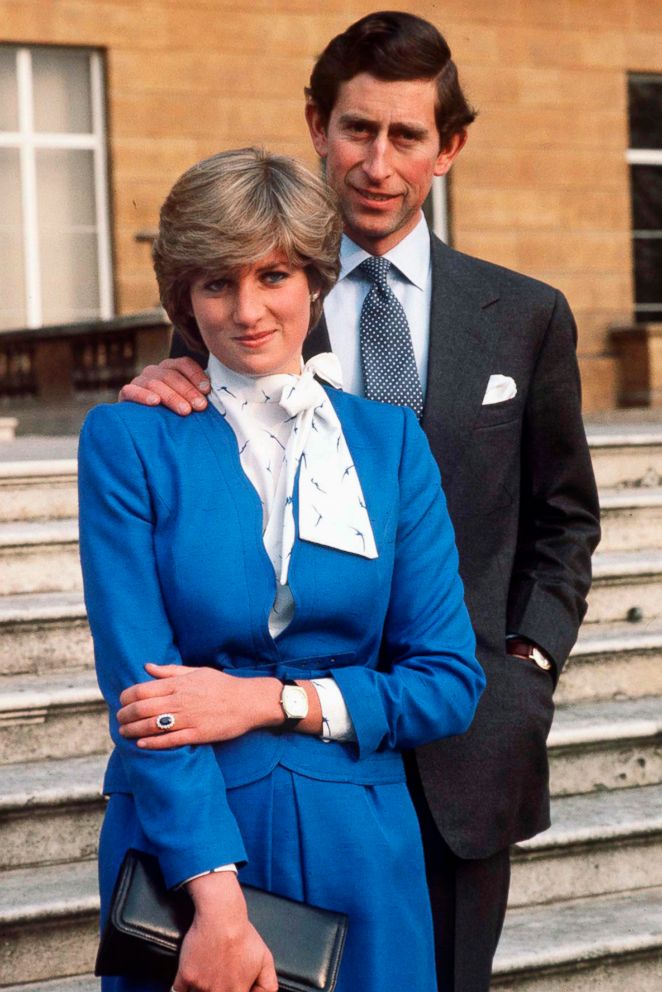 PHOTO: Lady Diana Spencer and Prince Charles pose for photographs at Buckingham Palace in London, following the announcement of their engagement, Feb. 24, 1981. 