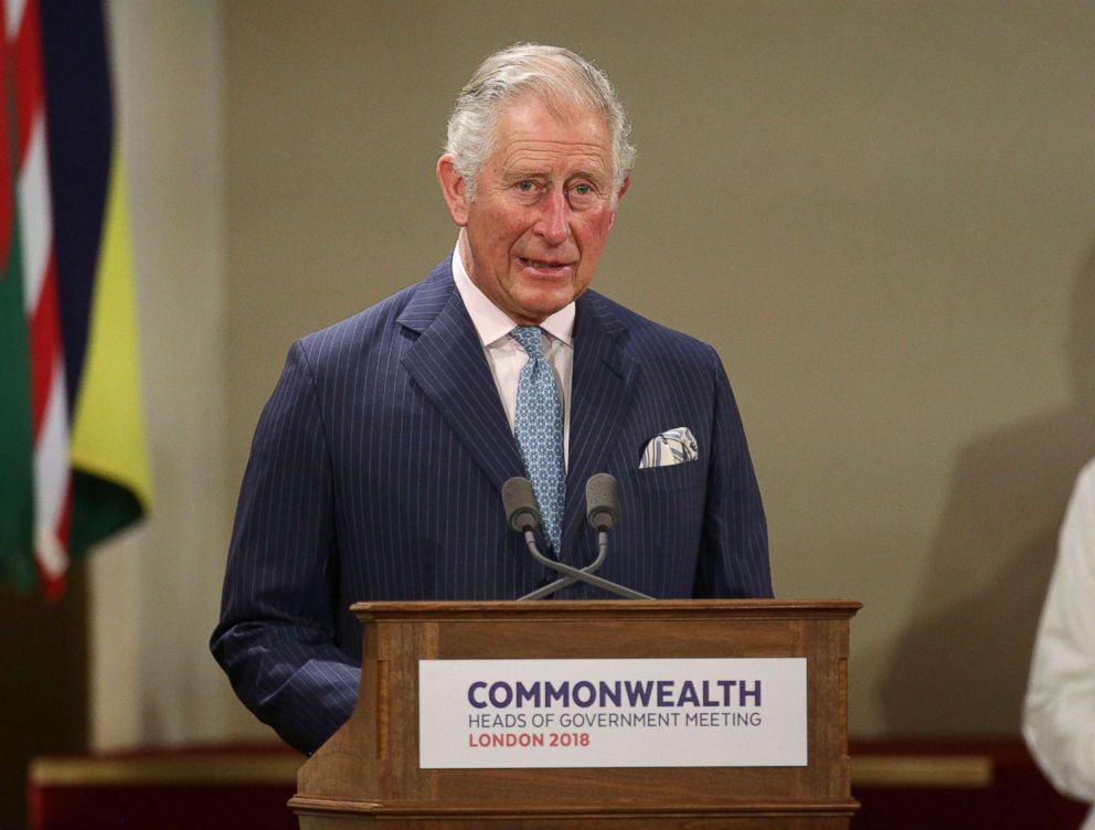 PHOTO: Prince Charles, Prince of Wales, during the formal opening of the Commonwealth Heads of Government Meeting (CHOGM) in the ballroom at Buckingham Palace in London, April 19, 2018.