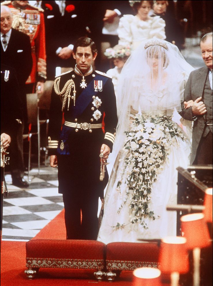 PHOTO: Picture of Lady Diana, Princess of Wales with Prince Charles of Wales at their wedding at St Paul Cathedral in London, in this file photo dated July 29, 1981.