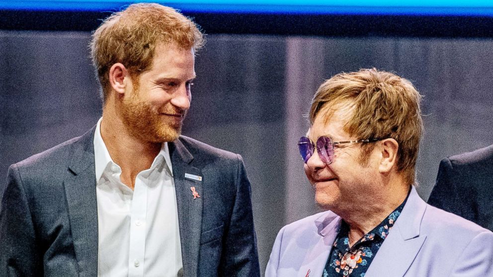 PHOTO: Prince Harry and Elton John during a session at the AIDS2018 conference about the work of the Elton John Aids Foundation 22nd International AIDS Conference, Amsterdam, July 24, 2018.