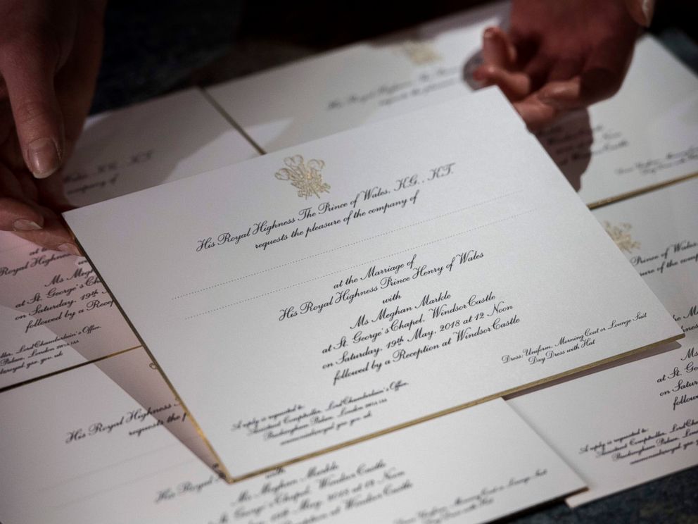 PHOTO: The invitations follow many years of Royal tradition and have been made by @BarnardWestwood. They feature the Three-Feathered Badge of the Prince of Wales printed in gold ink.