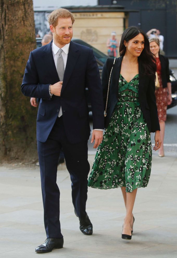 PHOTO: Prince Harry and Meghan Markle arrive to attend a reception at Australia House in London, April 21, 2018.