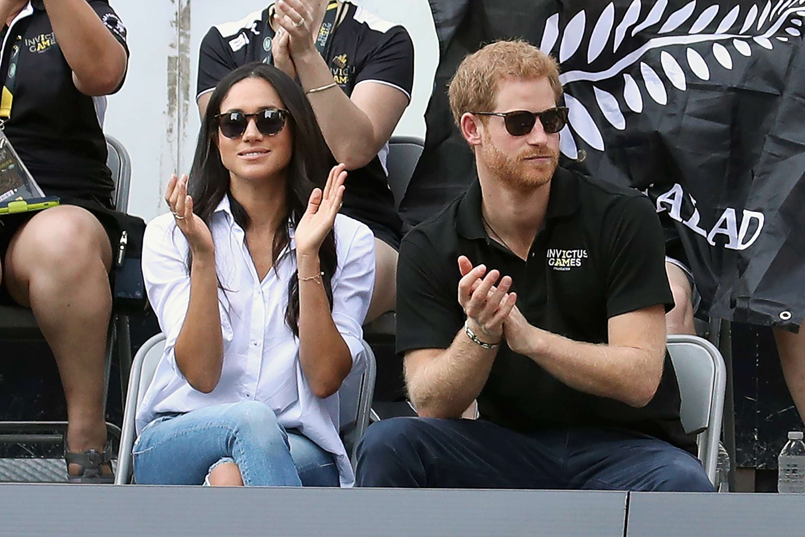 PHOTO: Prince Harry and Meghan Markle attend a Wheelchair Tennis match during the Invictus Games on Sept. 25, 2017, in Toronto.