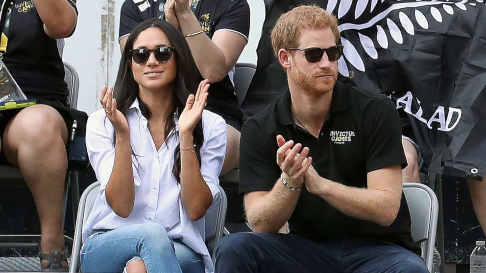PHOTO: Prince Harry and Meghan Markle attend a Wheelchair Tennis match during the Invictus Games on Sept. 25, 2017, in Toronto.