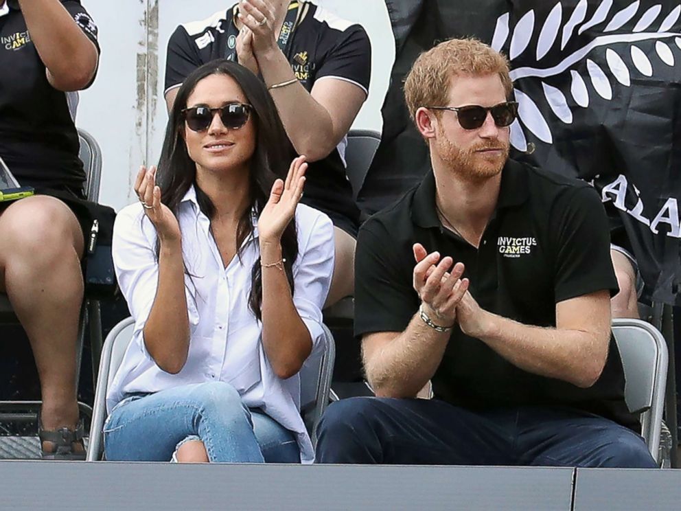 PHOTO: Prince Harry and Meghan Markle attend a Wheelchair Tennis match during the Invictus Games on Sept. 25, 2017, in Toronto.
