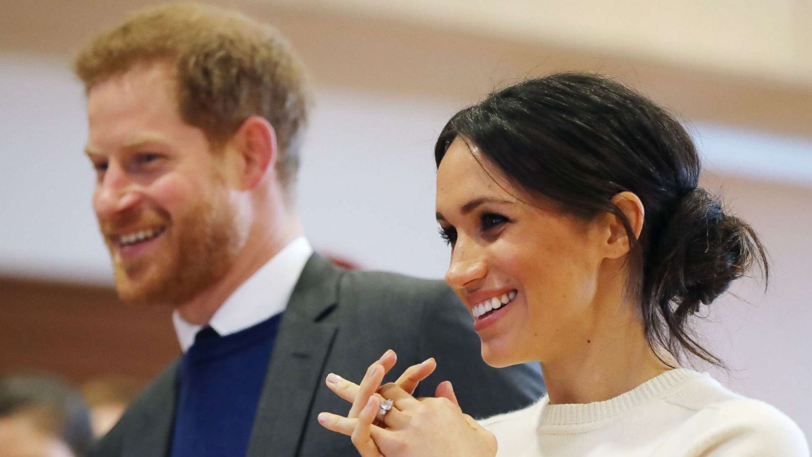 PHOTO: Prince Harry and Meghan Markle during a visit to Catalyst Inc science park in Belfast where they met some of Northern Ireland's brightest young entrepreneurs, March 23, 2018 in Belfast.