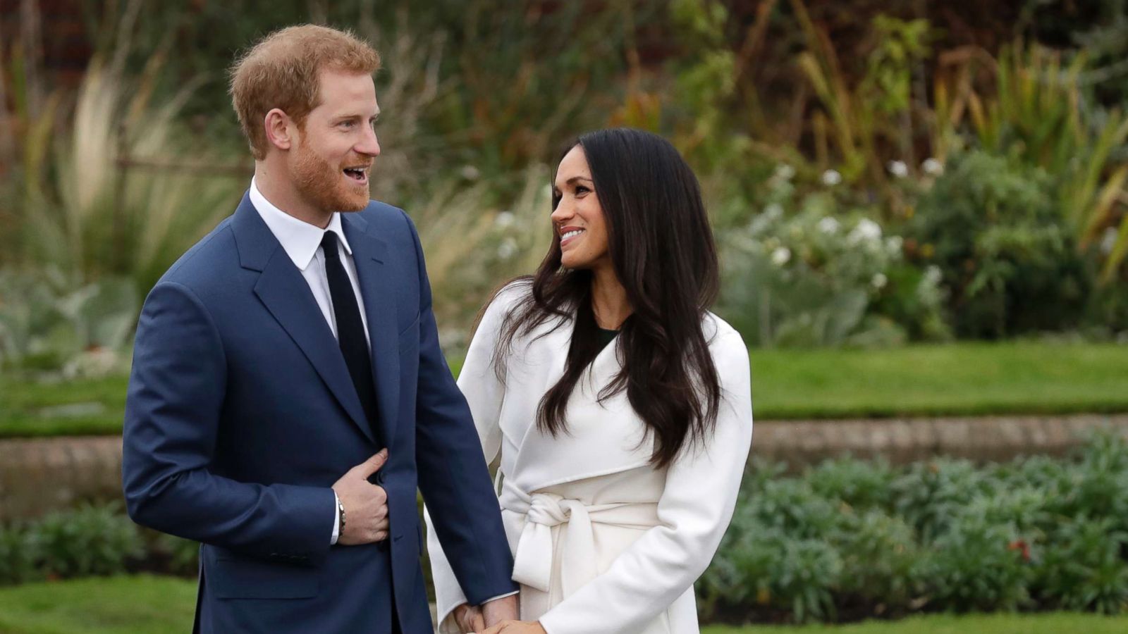 PHOTO: Prince Harry and Meghan Markle pose for photographers in the grounds of Kensington Palace in London, following the announcement of their engagement, Nov. 27, 2017.