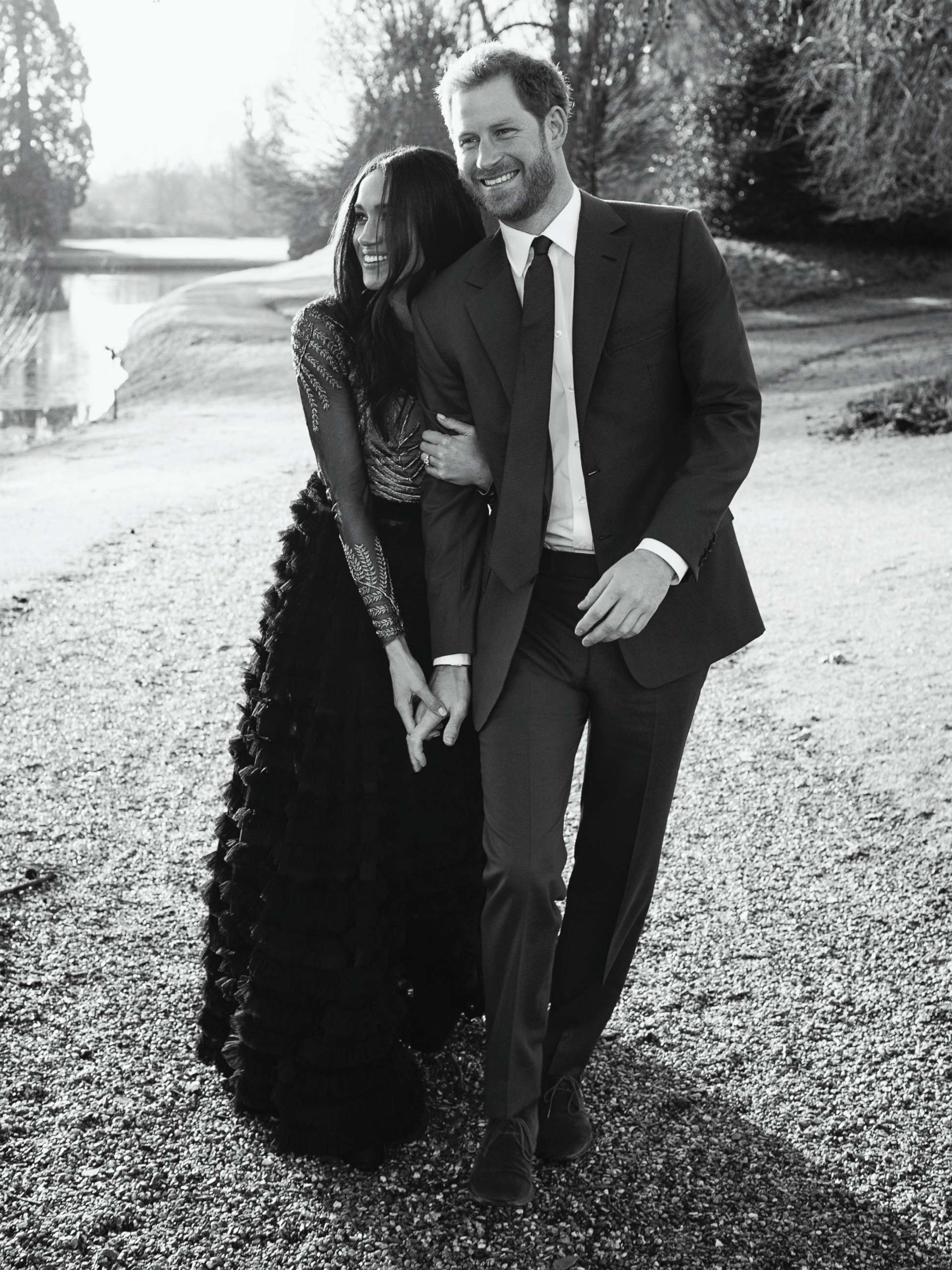 PHOTO: In this photo released by Kensington Palace, Dec. 21, 2017, Britain's Prince Harry and Meghan Markle pose an official engagement photo, at Frogmore House, in Windsor, England. 