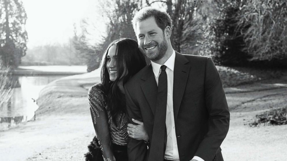 PHOTO: In this photo released by Kensington Palace, Dec. 21, 2017, Britain's Prince Harry and Meghan Markle pose an official engagement photo, at Frogmore House, in Windsor, England. 