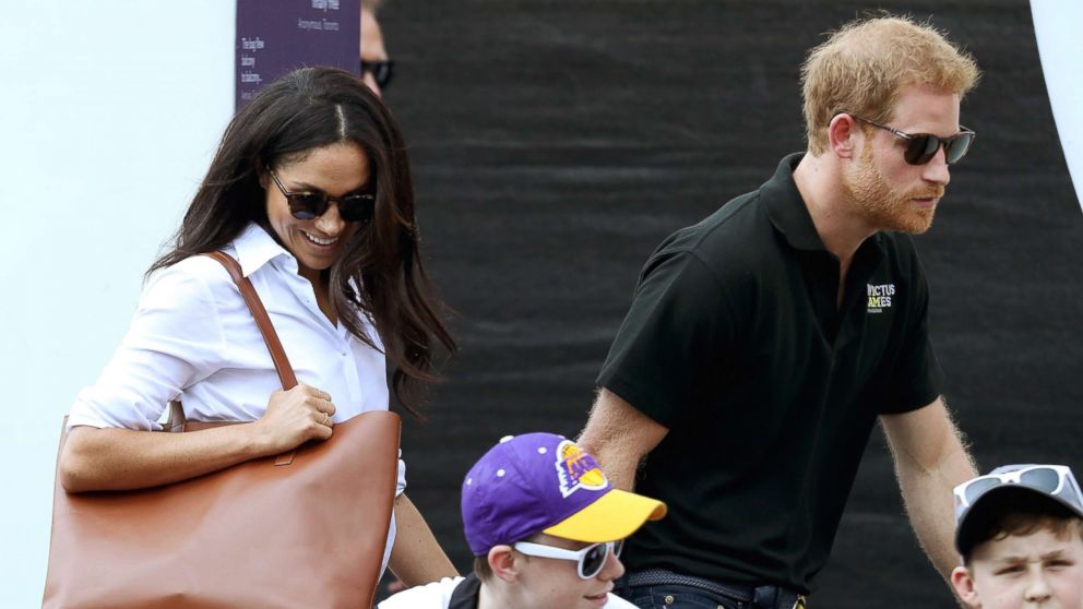 PHOTO: Prince Harry and Meghan Markle attend a Wheelchair Tennis match during the Invictus Games on Sept. 25, 2017, in Toronto.